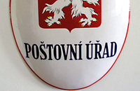 Model post office sign of interwar Czechoslovakia Model