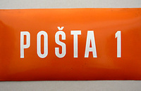 Post office sign used by the Czechoslovak Communications